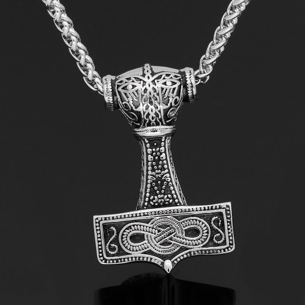Vikings Thor Mjolnir Stainless Steel Necklace | Pendants & Necklaces | Wiccan Center