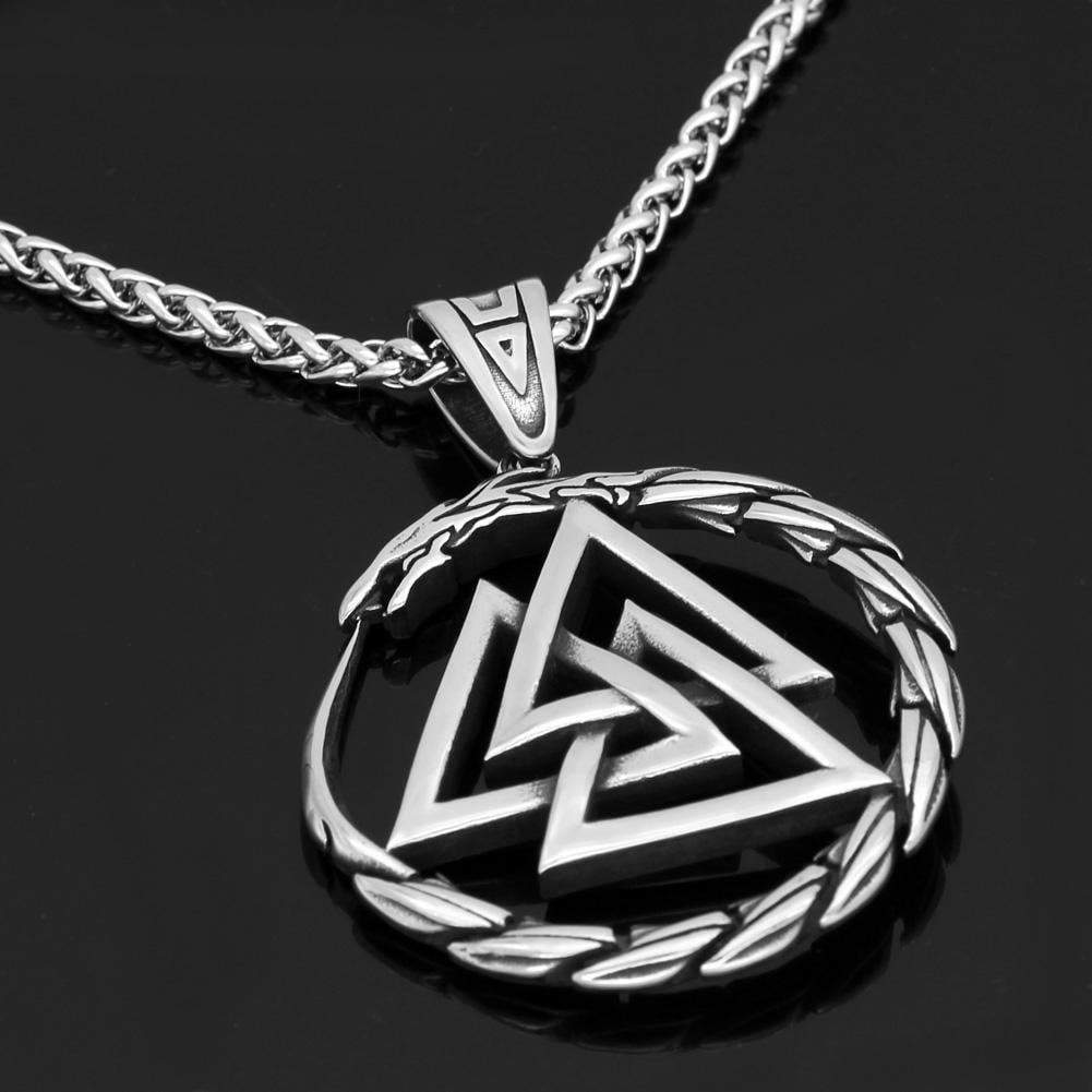 Vikings Jörmungandr Valknut Stainless Steel Necklace | Pendants & Necklaces | Wiccan Center