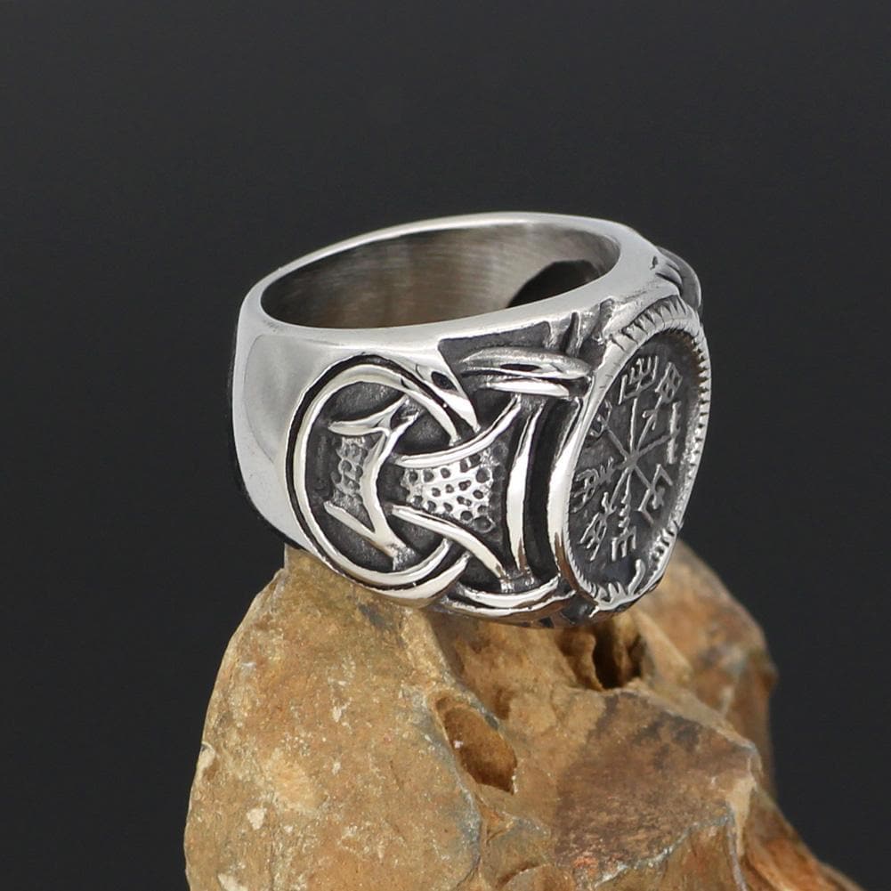 Vikings Vegvisir Stainless Steel Ring | Rings | Wiccan Center