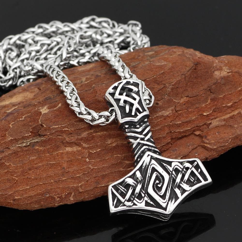 Vikings Thor's Hammer Stainless Steel Necklace | Pendants & Necklaces | Wiccan Center