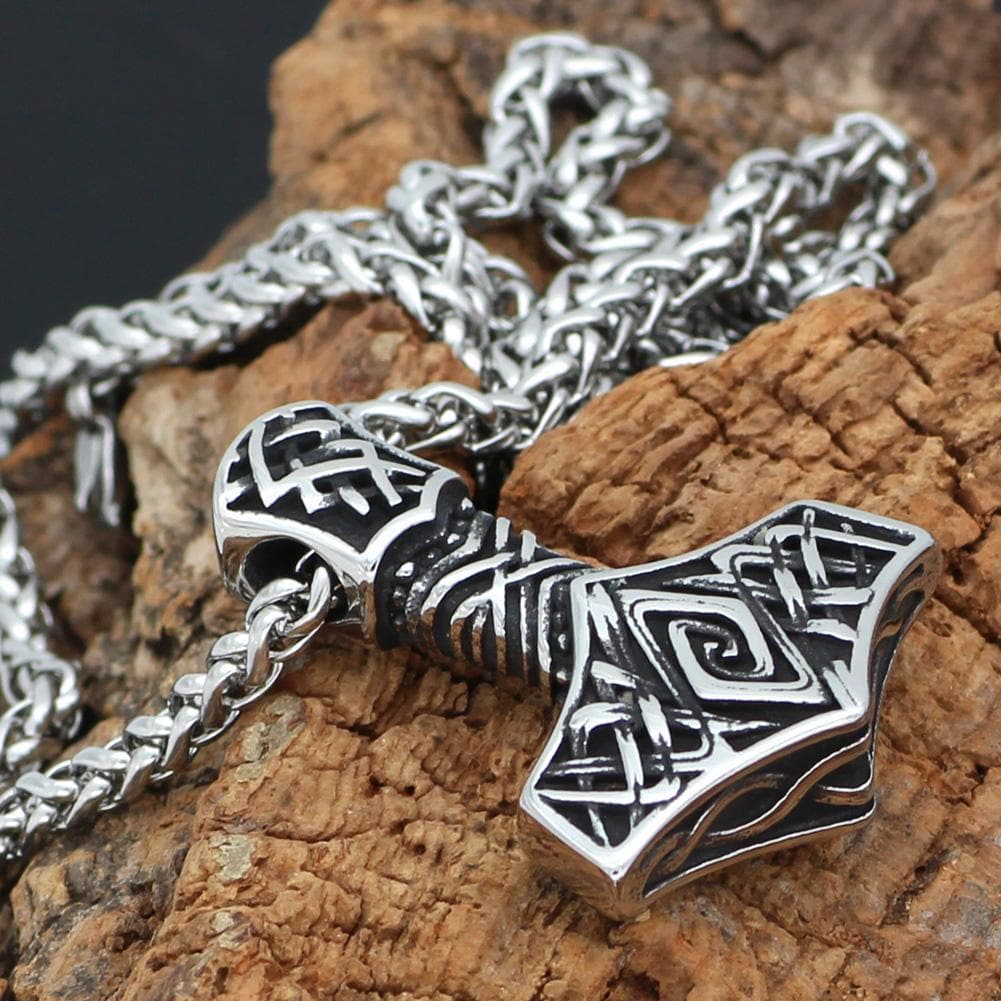 Vikings Thor's Hammer Stainless Steel Necklace | Pendants & Necklaces | Wiccan Center