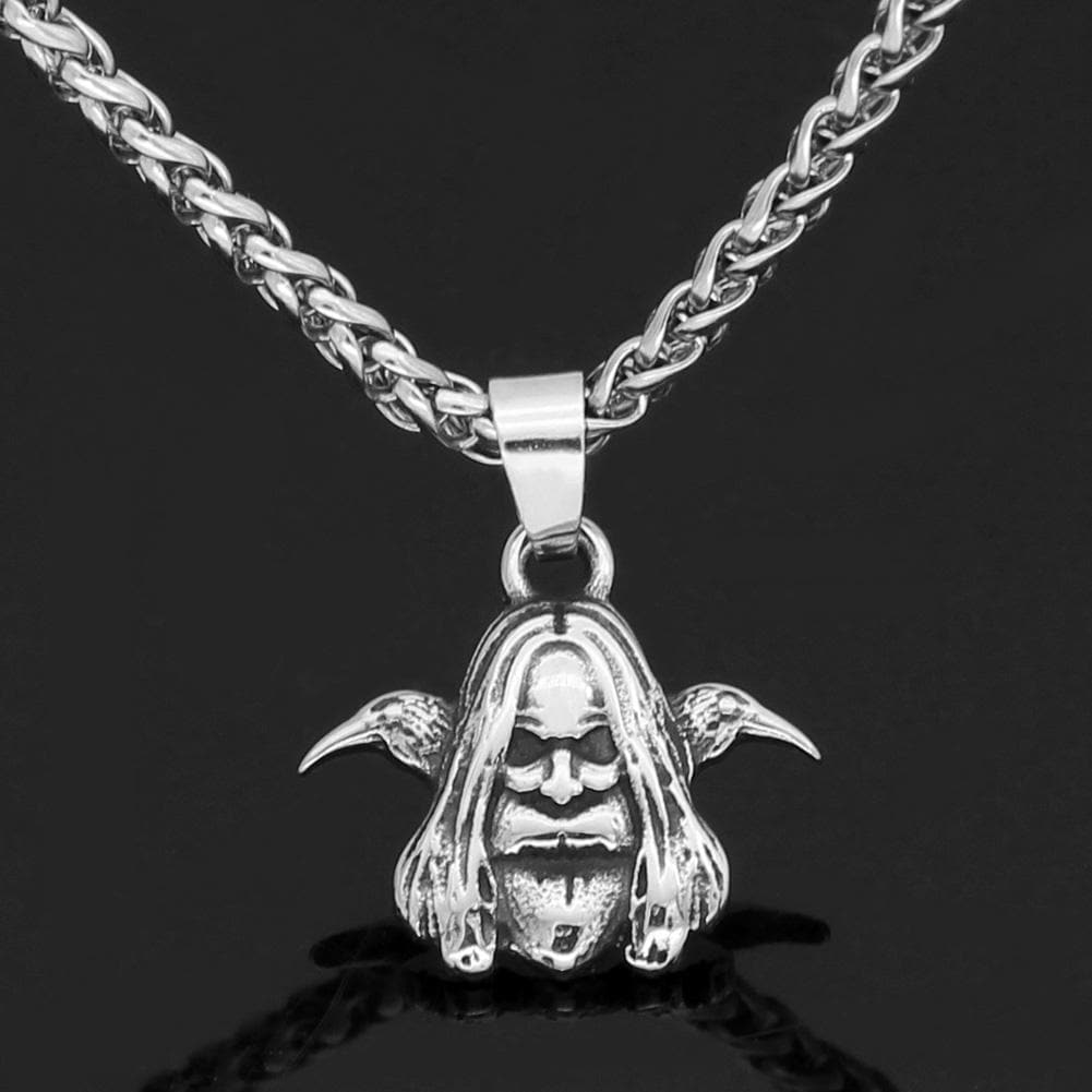 Vikings Odin and his Ravens Stainless Steel Necklace | Pendants & Necklaces | Wiccan Center