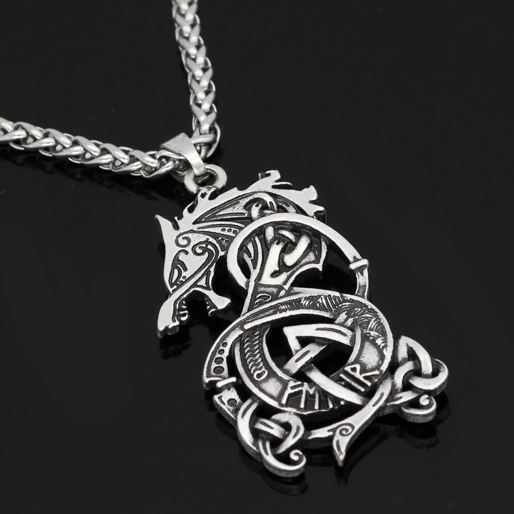 Vikings Fenrir The Monster Wolf Stainless Steel Necklace | Pendants & Necklaces | Wiccan Center