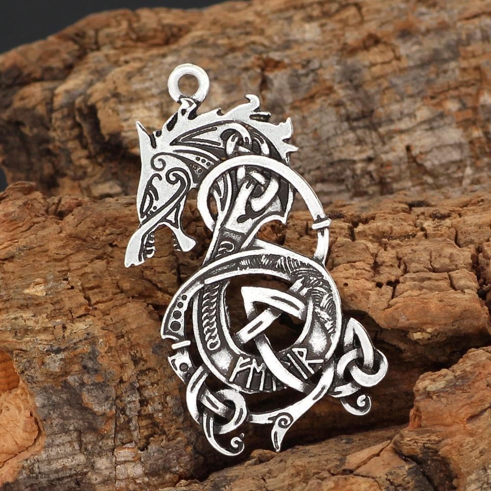Vikings Fenrir The Monster Wolf Stainless Steel Necklace | Pendants & Necklaces | Wiccan Center