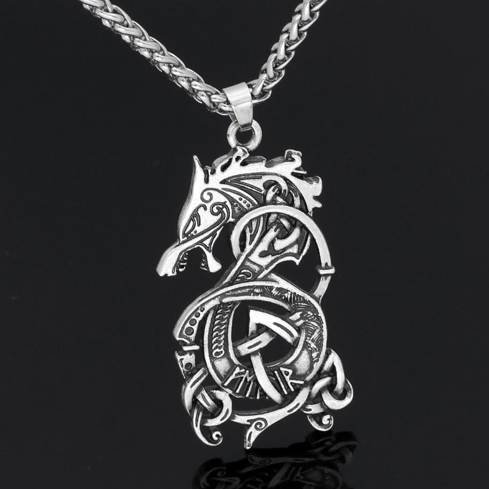 Vikings Fenrir The Monster Wolf Stainless Steel Necklace | Pendants & Necklaces | Wiccan Center