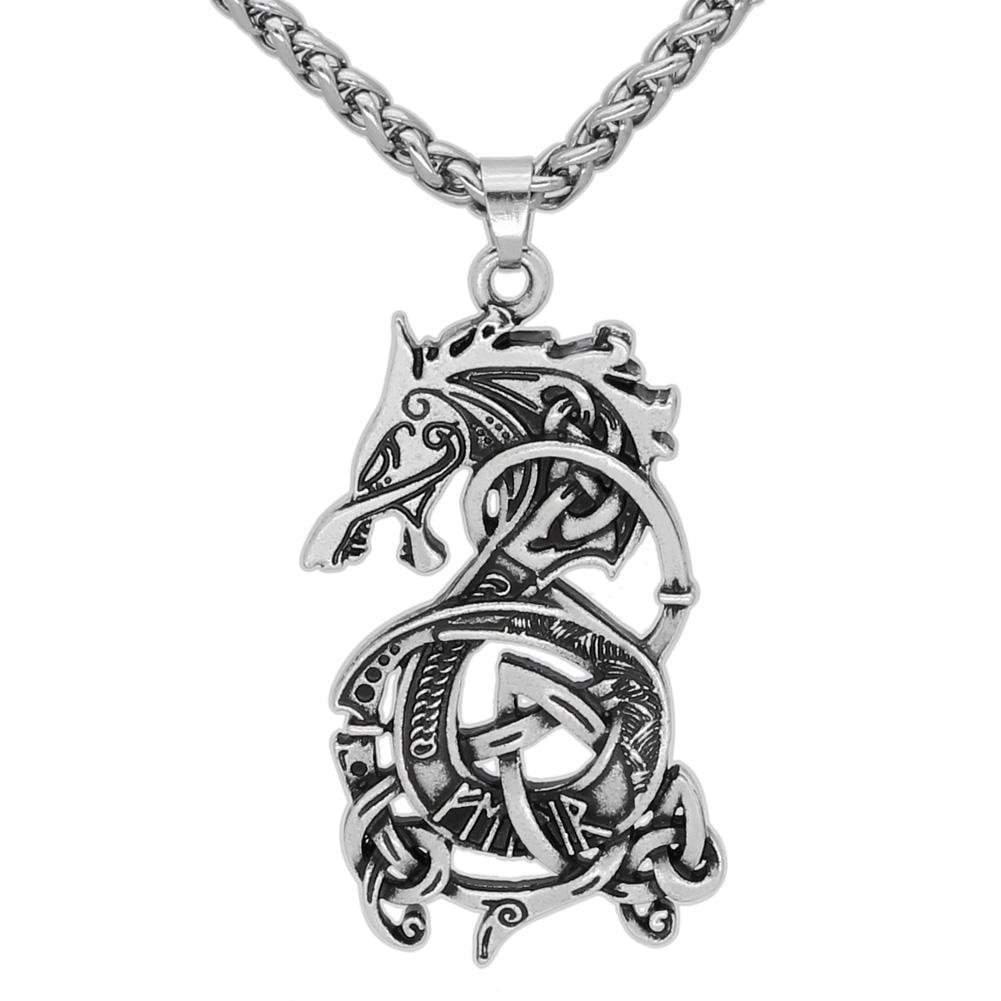 Vikings Fenrir The Monster Wolf Stainless Steel Necklace | Pendants & Necklaces | Wiccan Center