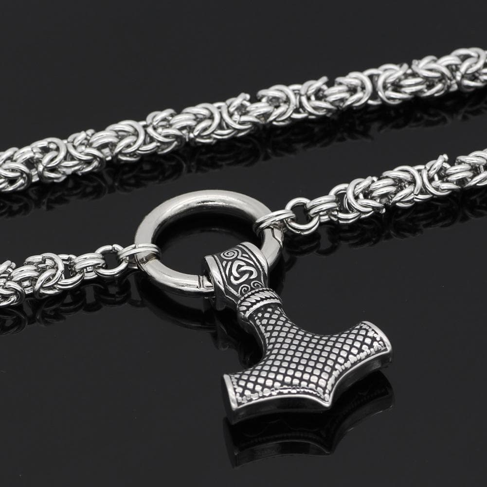 Vikings Mjolnir Stainless Steel King Chain Necklace | Pendants & Necklaces | Wiccan Center