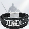 viking leather bracelet for men Nordic Magnetic Clasp Bracelet for Men