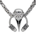 Vikings Runic Raven Skull King Chain Stainless Steel Necklace | Pendants & Necklaces | Wiccan Center