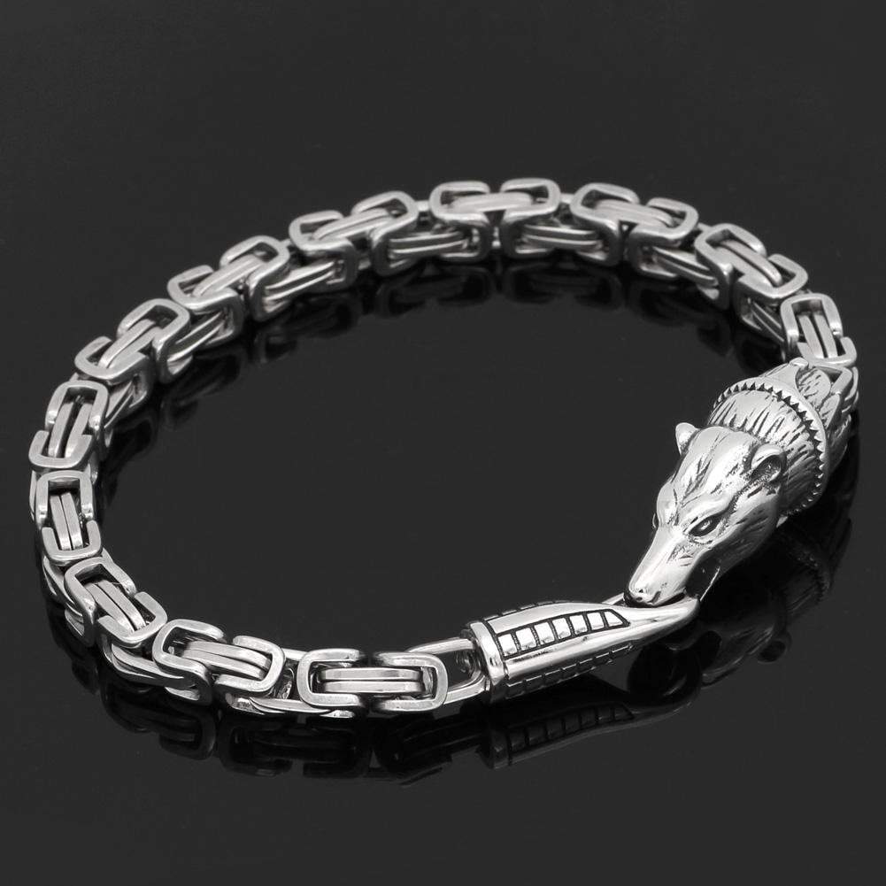 Vikings Fenrir Wolf Stainless Steel Bracelet | Bracelets | Wiccan Center