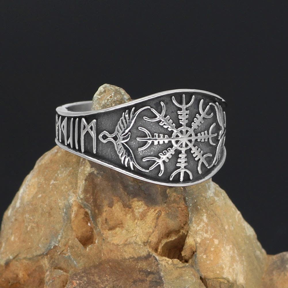Vikings Helm of Awe Stainless Steel Ring | Rings | Wiccan Center