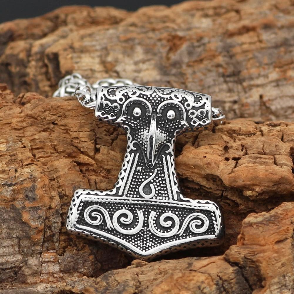 Viking Raven Mjolnir Necklace | Pendants & Necklaces | Wiccan Center