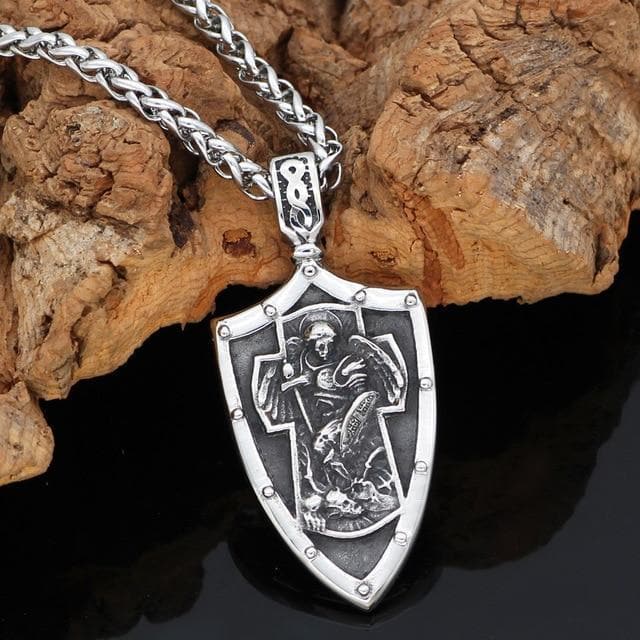 Templar St. Michael Arch Angel Cross Shield Necklace | Pendants & Necklaces | Wiccan Center