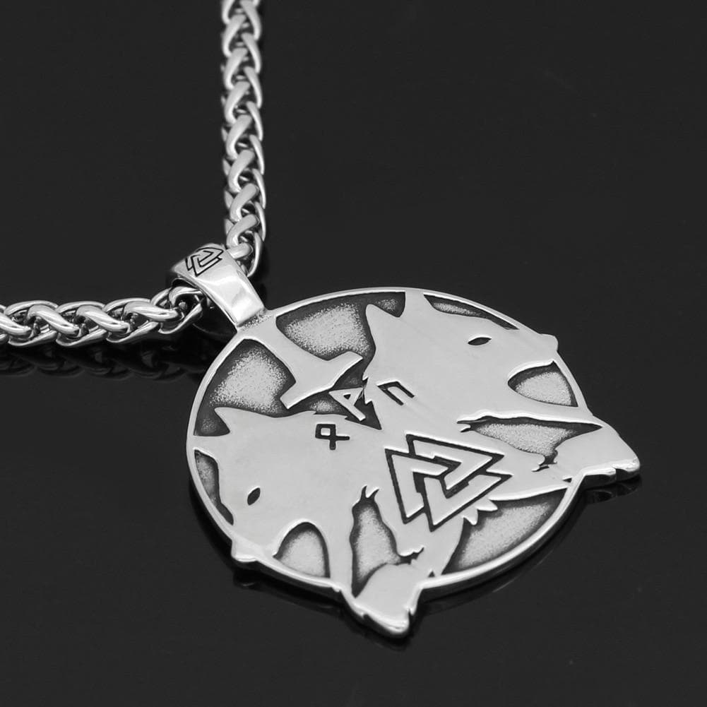 Viking Nordic Geri and Freki Odin’s Wolves Necklace | Pendants & Necklaces | Wiccan Center