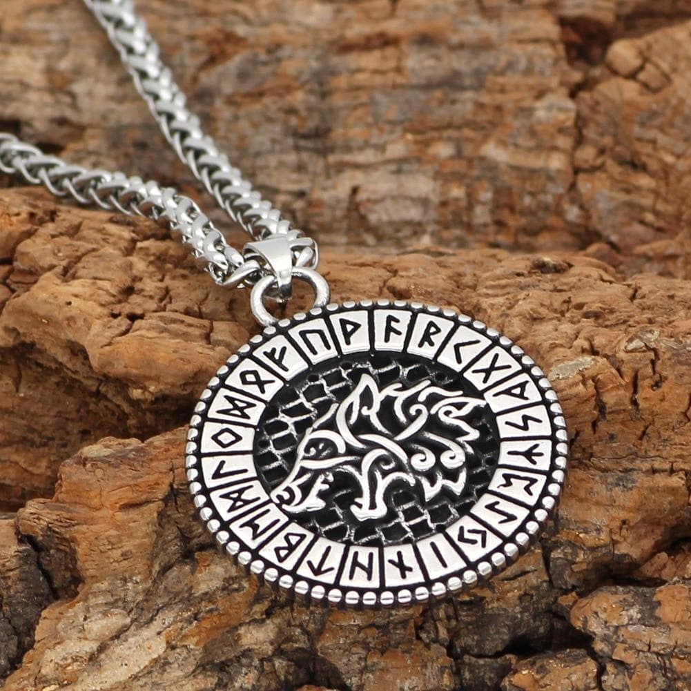 Viking Odin's Wolf Stainless Steel Necklace | Pendants & Necklaces | Wiccan Center