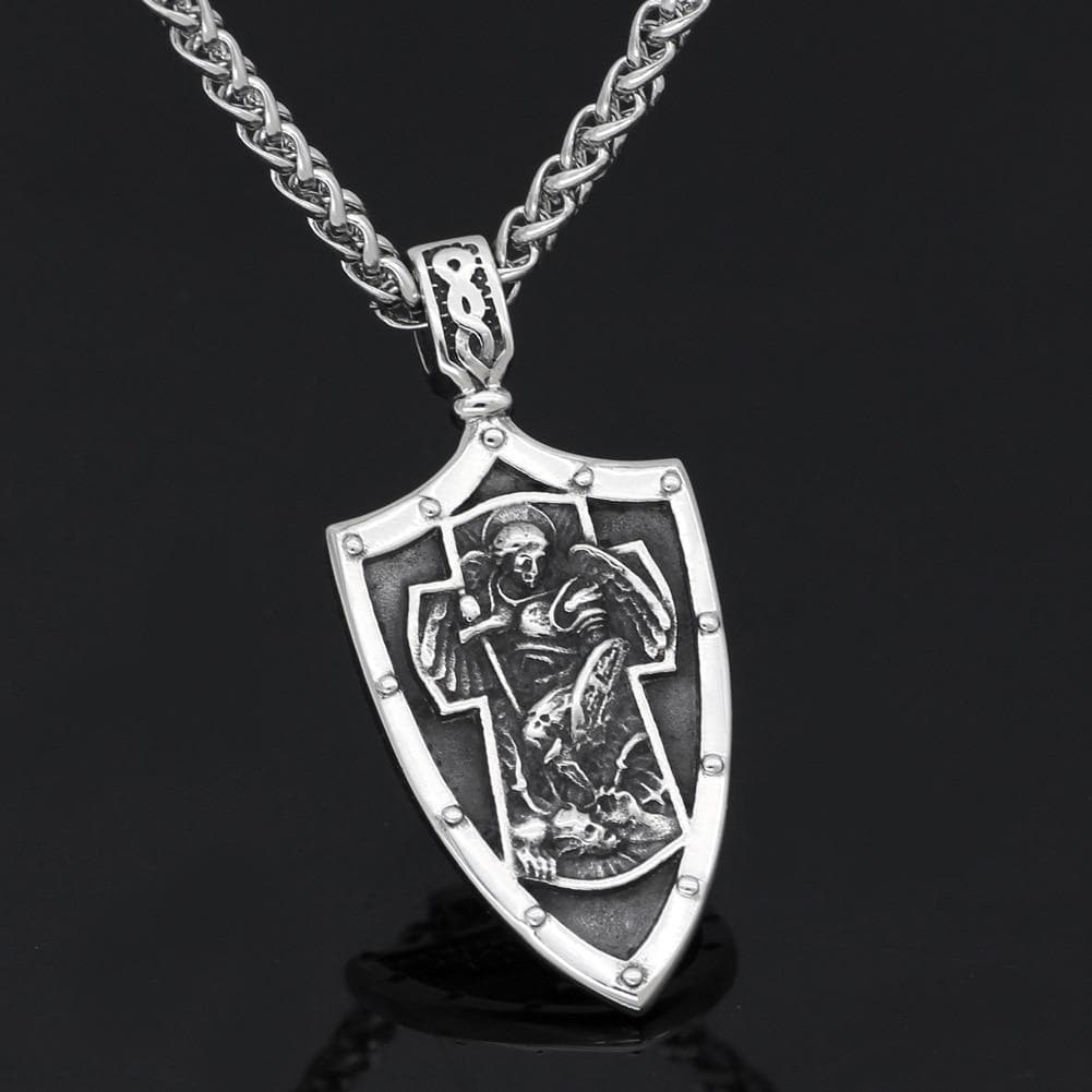 Templar St. Michael Arch Angel Cross Shield Necklace | Pendants & Necklaces | Wiccan Center