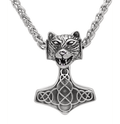 Vikings Bear Head Mjolnir Pendant Necklace | Pendant Necklaces | Wiccan Center
