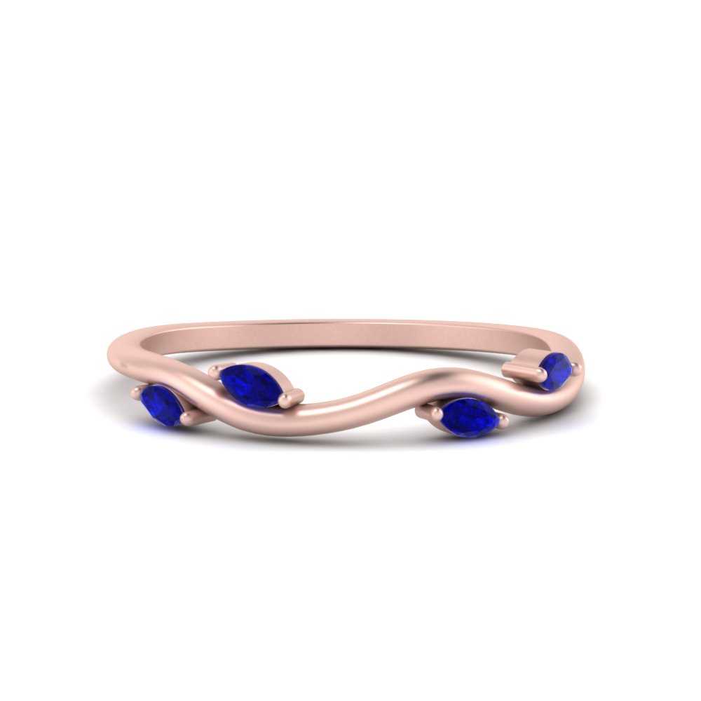 Vine Marquise Simple Wedding Band
