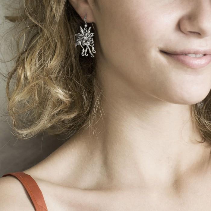 Firefly Fairy Earrings in Sterling Silver | Dangle Earrings | Wiccan Center