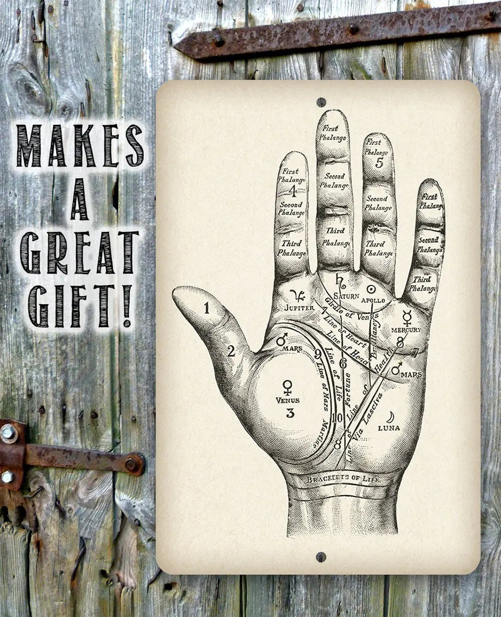 Vintage Palm Reading - Metal Sign | Metal Sign | Wiccan Center