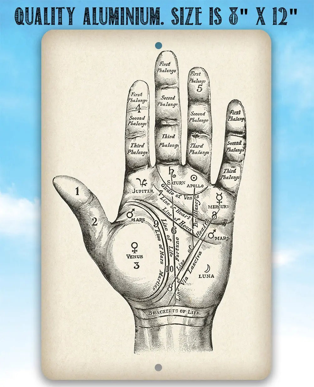 Vintage Palm Reading - Metal Sign | Metal Sign | Wiccan Center
