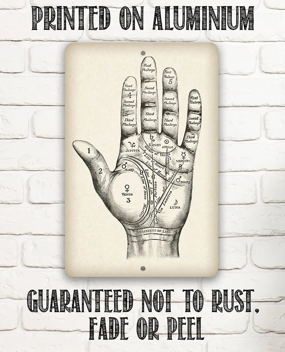 Vintage Palm Reading - Metal Sign | Metal Sign | Wiccan Center