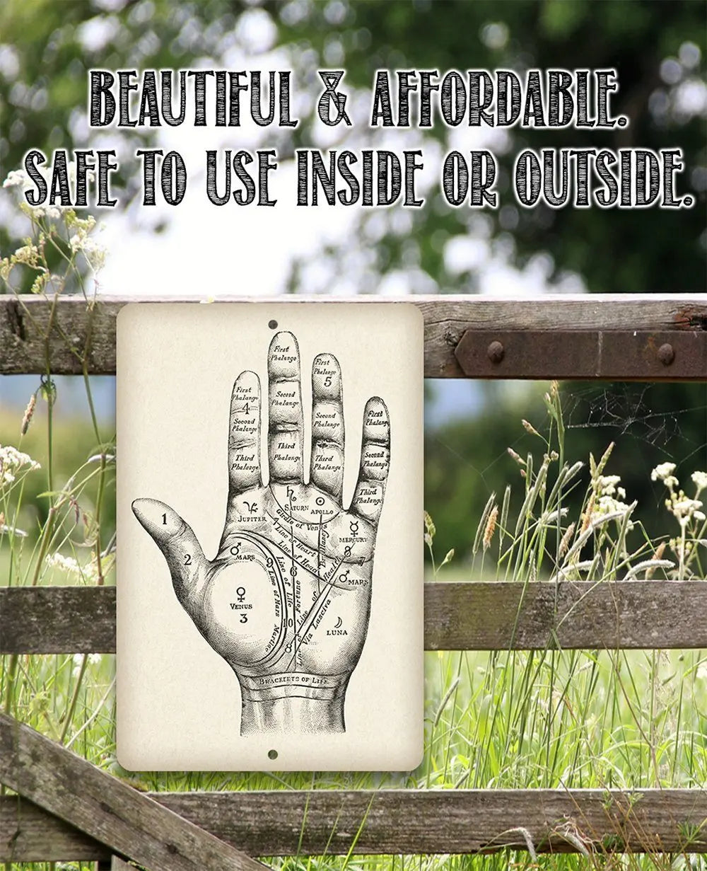 Vintage Palm Reading - Metal Sign | Metal Sign | Wiccan Center