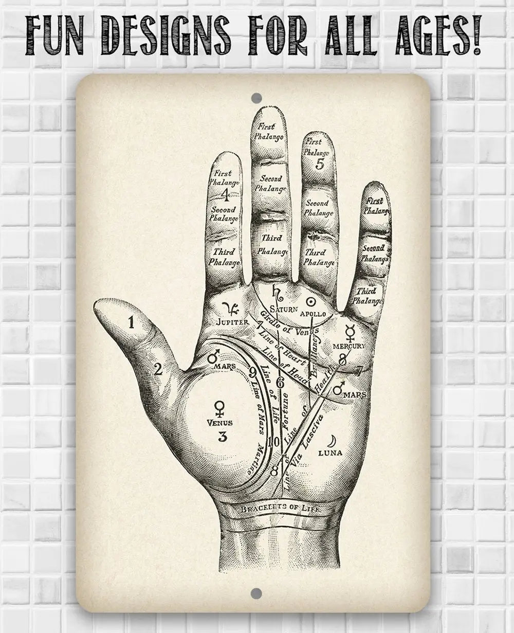 Vintage Palm Reading - Metal Sign | Metal Sign | Wiccan Center