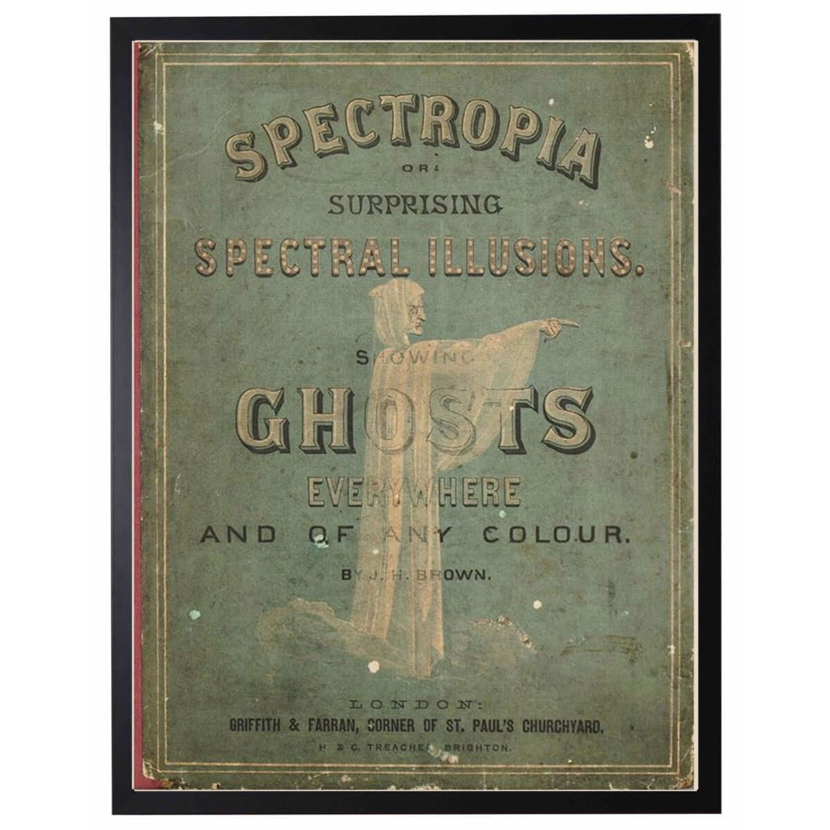 Vintage Victorian "Spectropia" Ghost Book Poster in Black Frame | Art | Wiccan Center