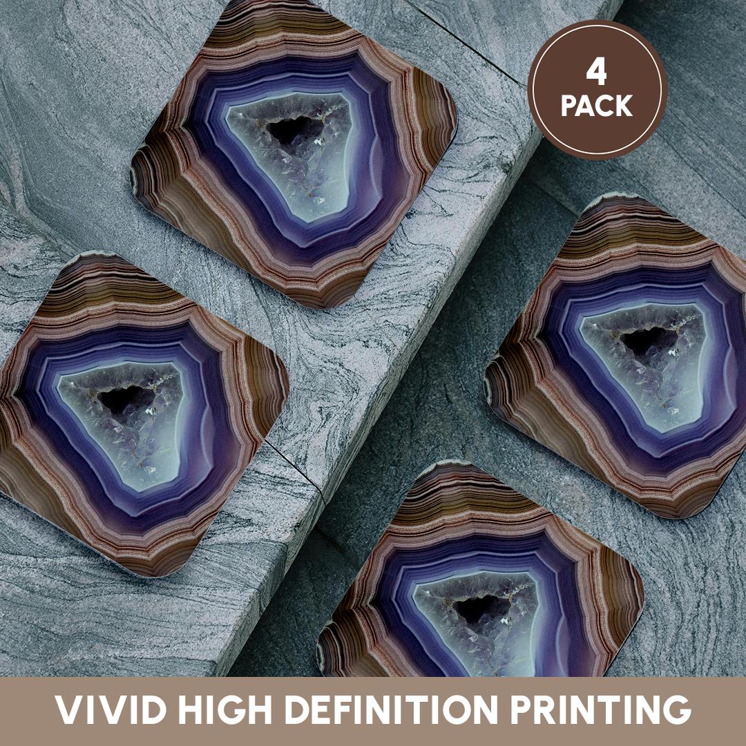 3dRose Danita Delimont - Rocks - Laguna Banded Agate, Quartzsite, Purple and Brown - Coasters (CST_229586)