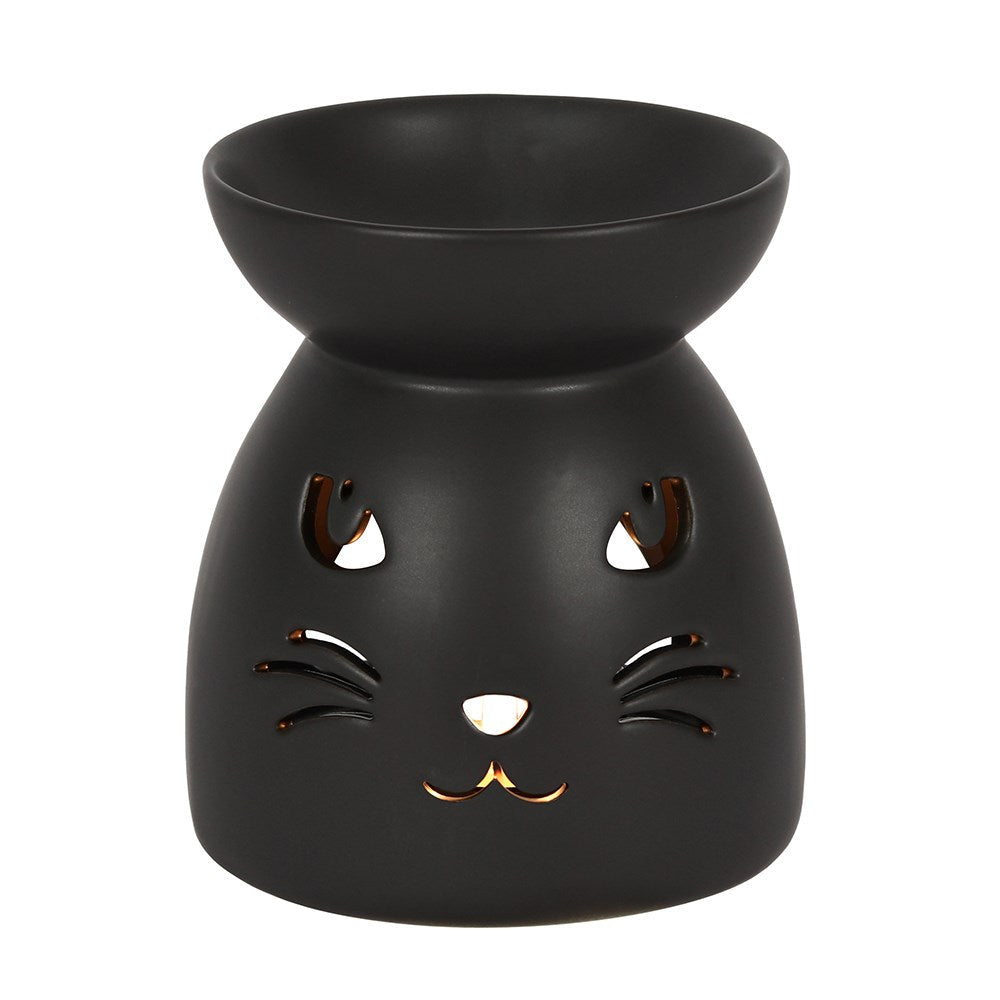 Gothic Black Cat Cut Out Oil Burner and Wax Warmer | Wax Melt Warmer | Wiccan Center