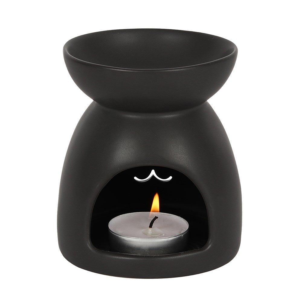 Gothic Black Cat Cut Out Oil Burner and Wax Warmer | Wax Melt Warmer | Wiccan Center