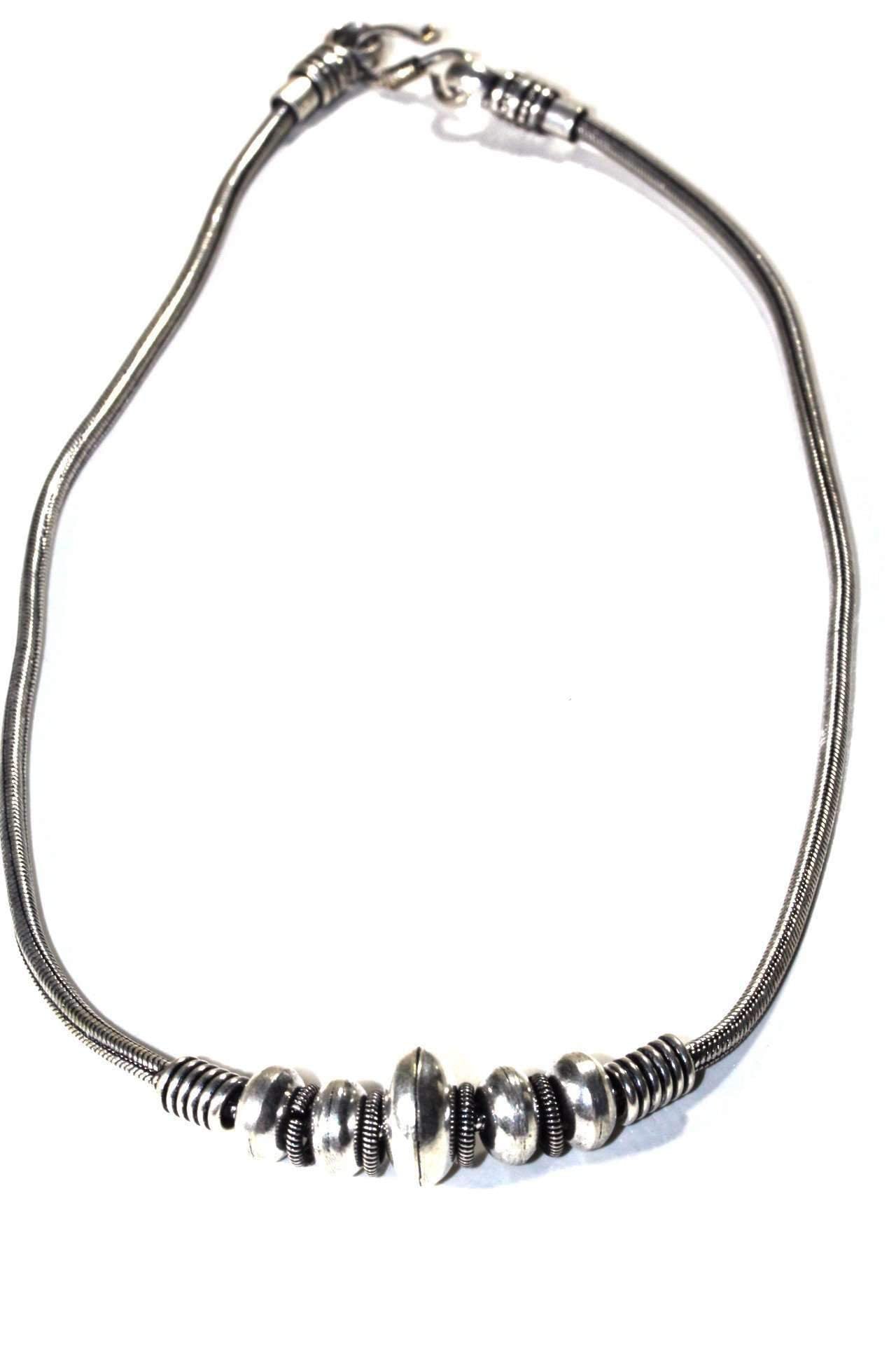 Warrior Tribal Necklace For Men Stainless Steel Beads