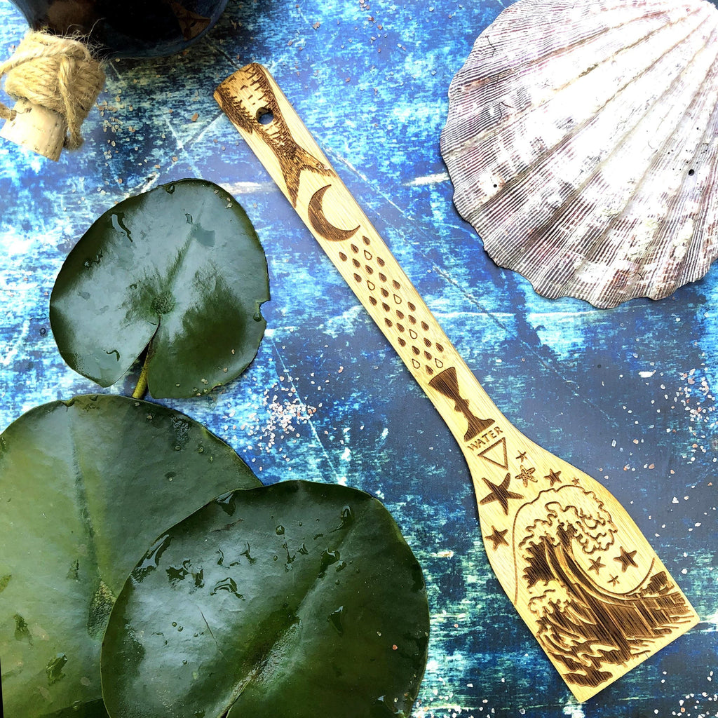 The 5 Elements Bamboo Large Kitchen Utensils Set | Kitchen | Wiccan Center