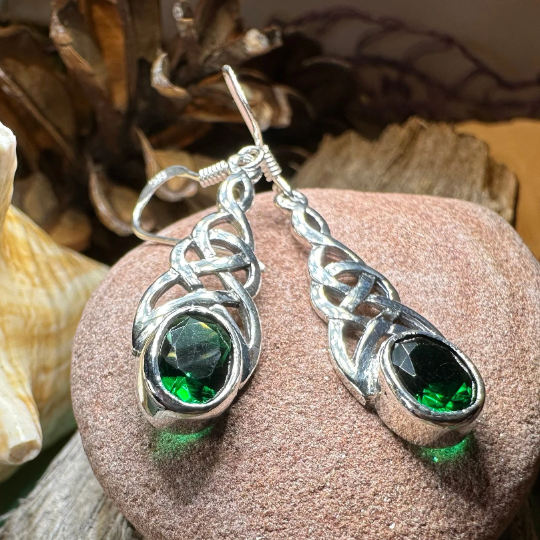 Ciara Celtic Knot Earrings in Sterling Silver | Dangle Earrings | Wiccan Center