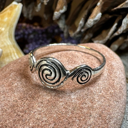 Newgrange Triple Spiral Ring in Sterling Silver | Ring | Wiccan Center