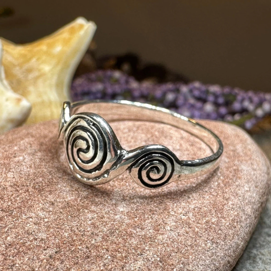 Newgrange Triple Spiral Ring in Sterling Silver | Ring | Wiccan Center