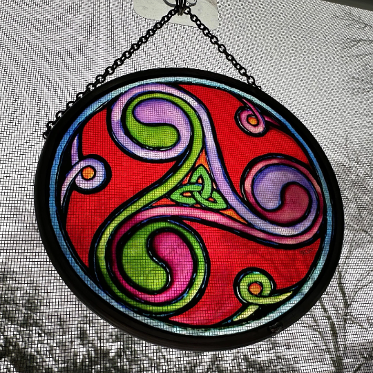 Red Celtic Sprial & Trinity Knot Suncatcher | Gifts | Wiccan Center