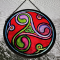 Red Celtic Sprial & Trinity Knot Suncatcher | Gifts | Wiccan Center