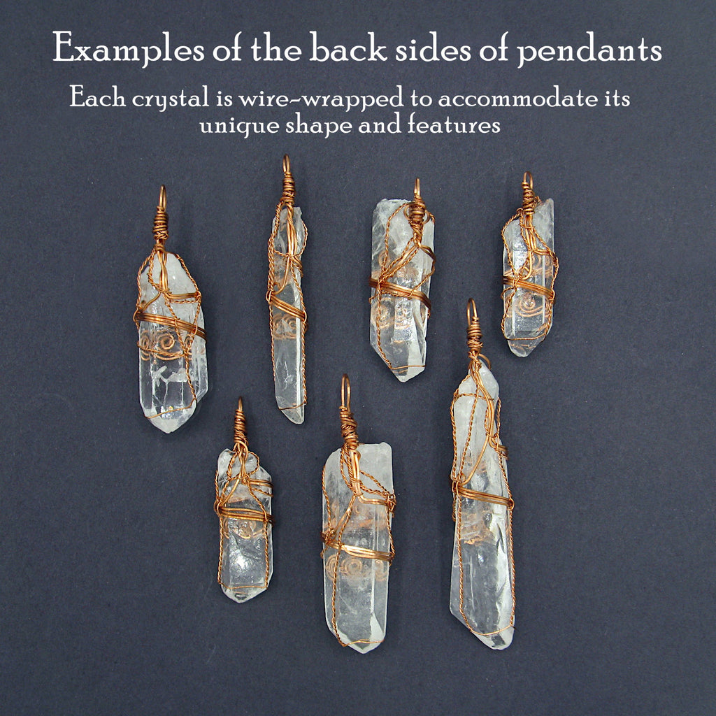 Raw Quartz Crystal Point Pendant – Copper Wire Wrapped Necklace, Handmade | Handmade > Wire-wrapped gemstones | Wiccan Center