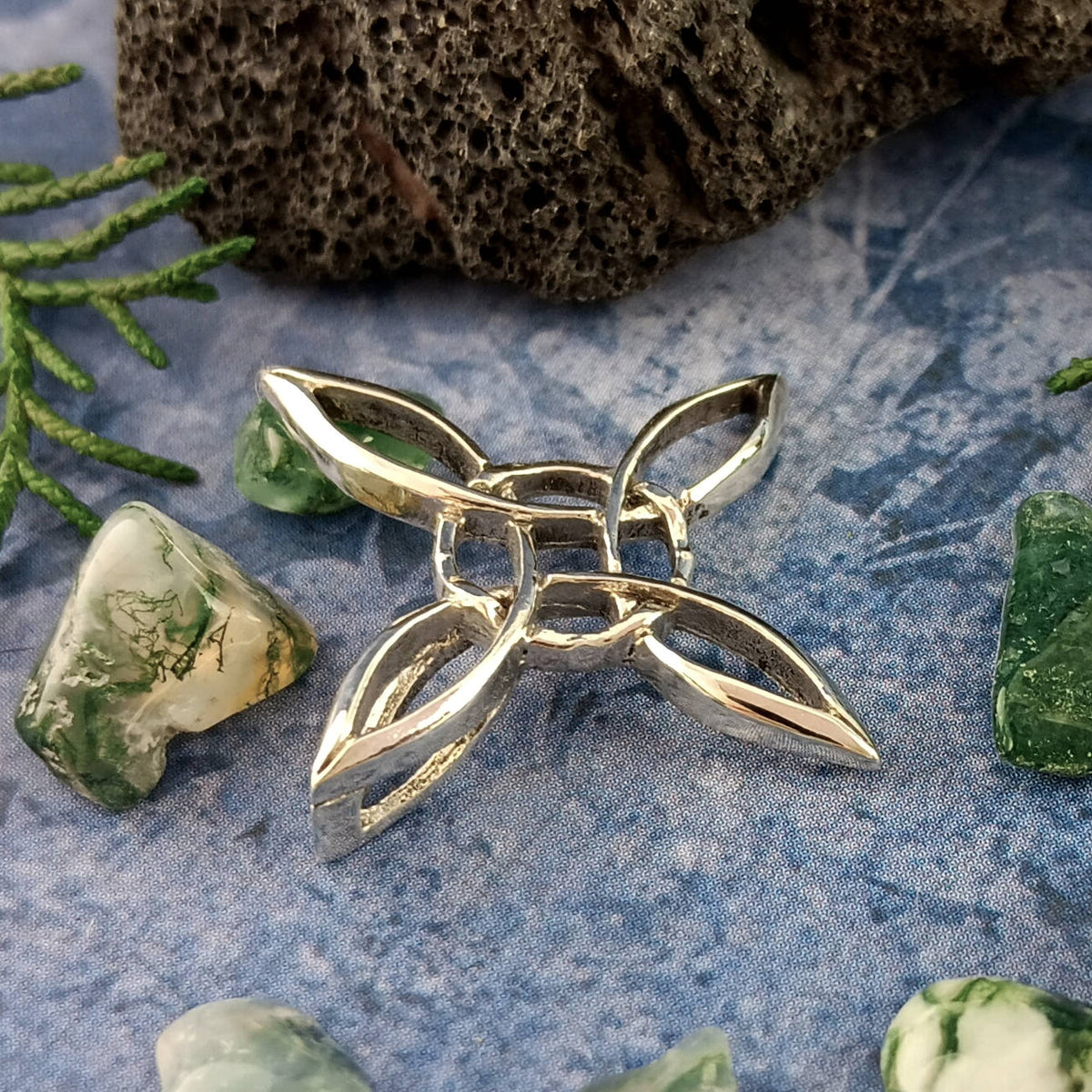 Sculptural Witch's Knot Pendant, Handmade | Handmade > Silver | Wiccan Center