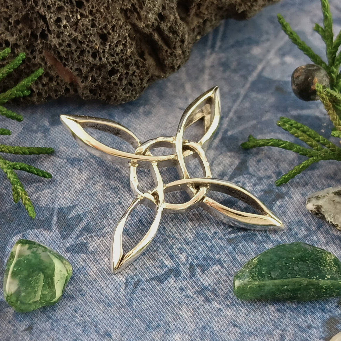 Sculptural Witch's Knot Pendant, Handmade | Handmade > Silver | Wiccan Center