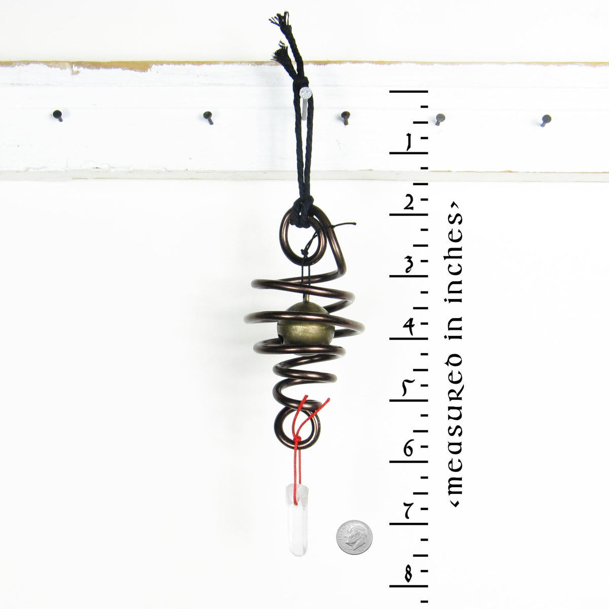 Witch's Bell: Spirals and Raw Quartz - Handcrafted | Decorative Bells | Wiccan Center