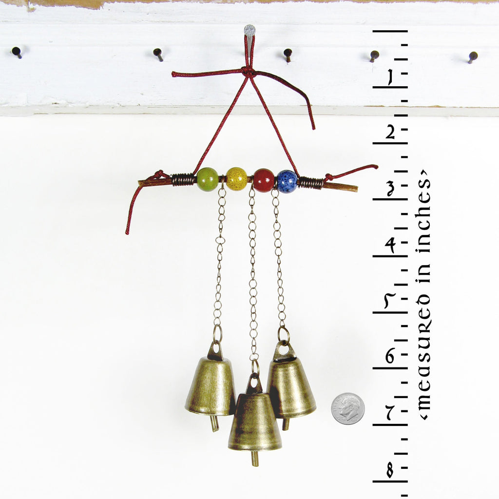 Witch's Bell: Twig, Beads, Chains - Handcrafted | Decorative Bells | Wiccan Center