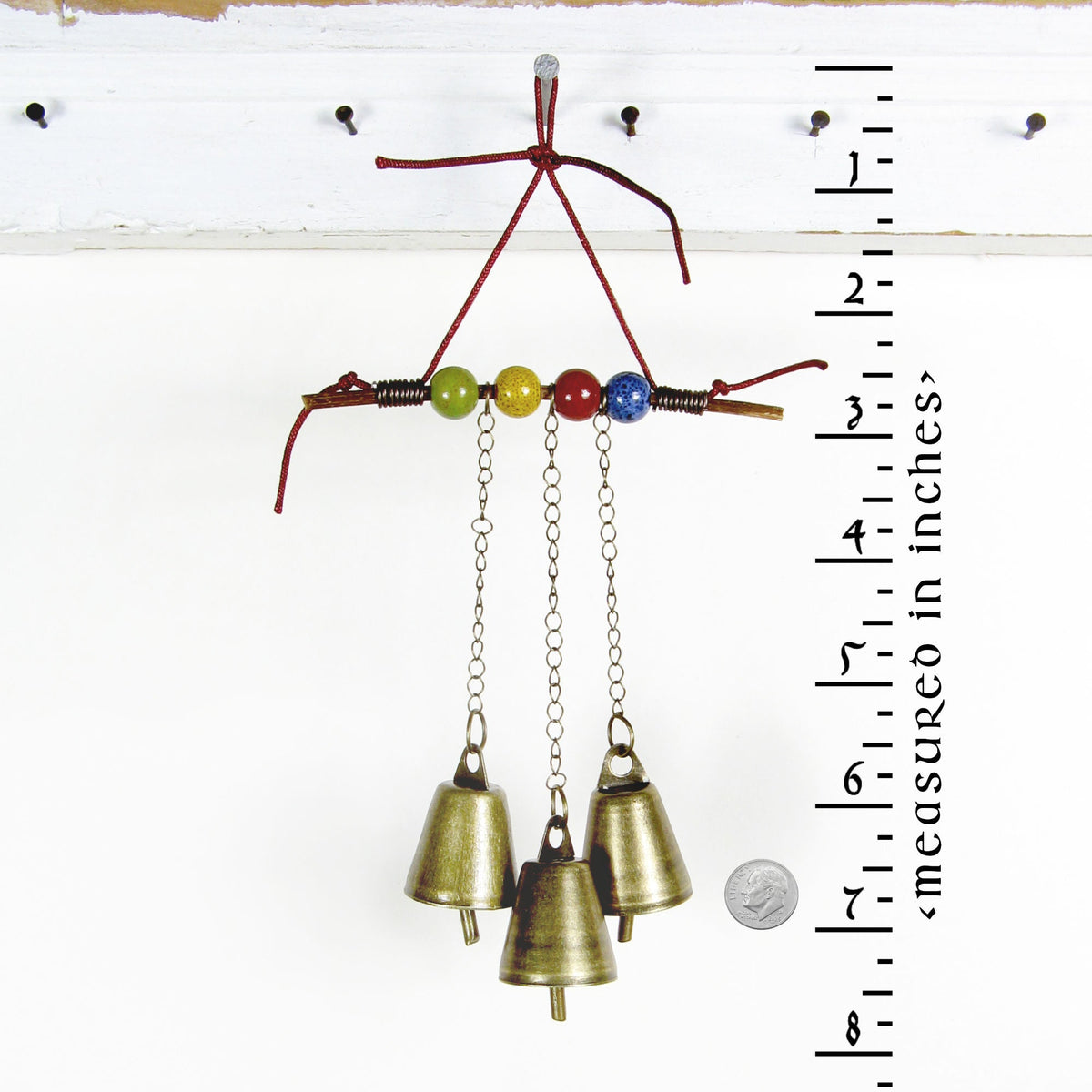 Witch's Bell: Twig, Beads, Chains - Handcrafted | Decorative Bells | Wiccan Center