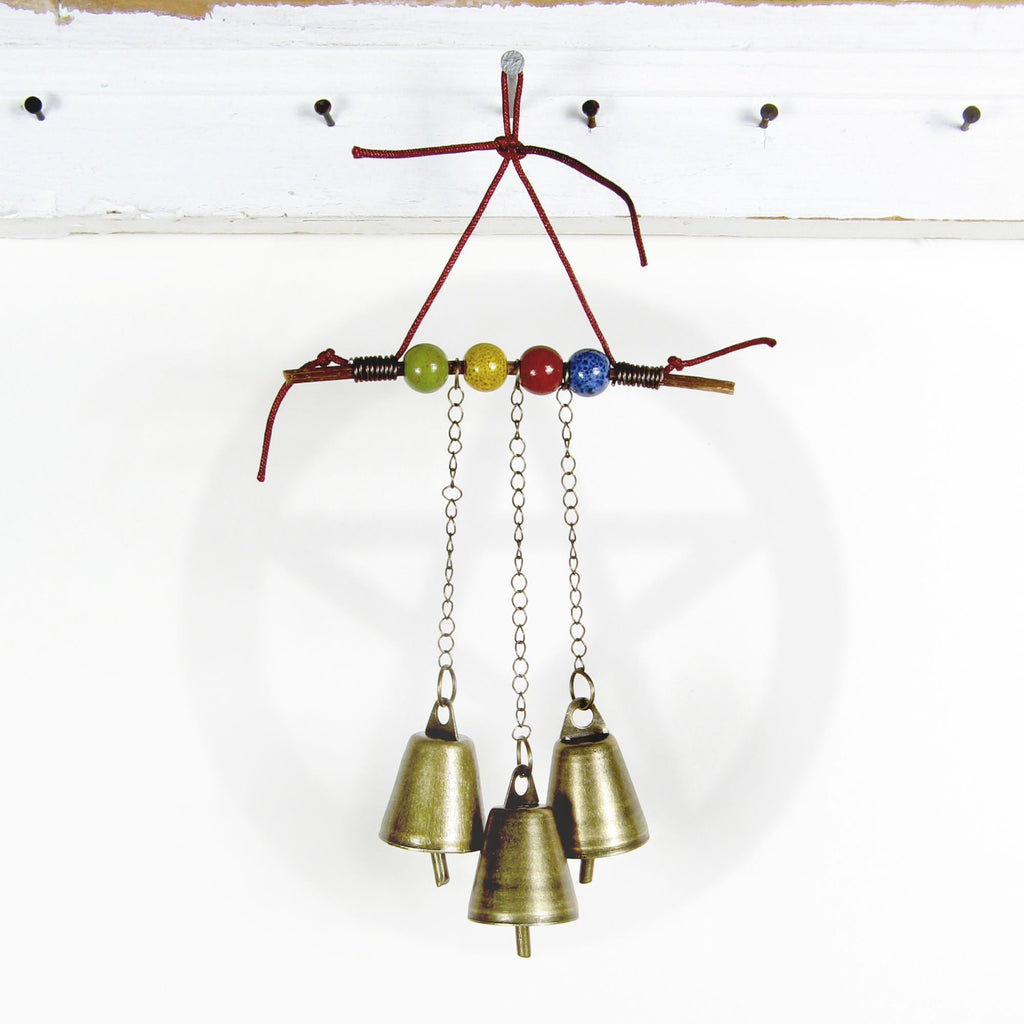 Witch's Bell: Twig, Beads, Chains - Handcrafted | Decorative Bells | Wiccan Center