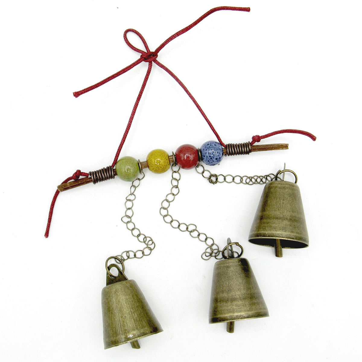 Witch's Bell: Twig, Beads, Chains - Handcrafted | Decorative Bells | Wiccan Center