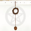 Rusty Witch's Bell and Chain on Wreath - Handcrafted | Decorative Bells | Wiccan Center