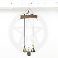 Witch's Bell: Three Bells on Long Black Cords Hanging from Branch - Handcrafted | Decorative Bells | Wiccan Center
