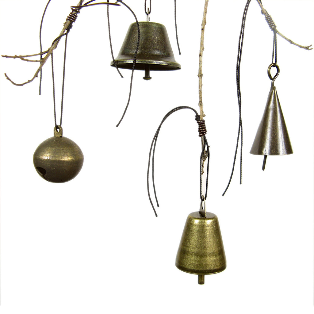 Witch's Bell with Willowy Branch and 5 Different Bells - Handcrafted | Decorative Bells | Wiccan Center